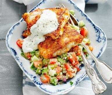 Kryddig torsk med tabbouleh