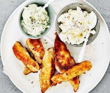 Kyckling nuggets med tzatziki